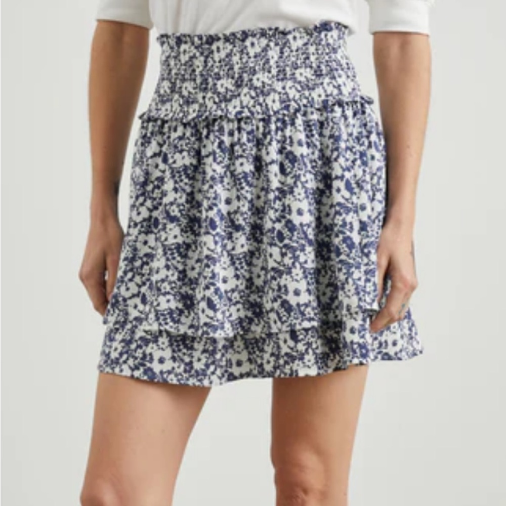 Rails Navy and White Floral Mini Skirt
